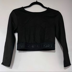 🌸 Spring Sale🌸 NWNT Victoria’s Secret Black Long Sleeve Crop Top SMALL